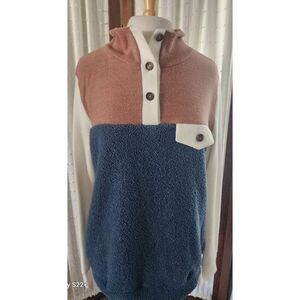 T52 Ces Femme 1/2 button Sherpa pullover
